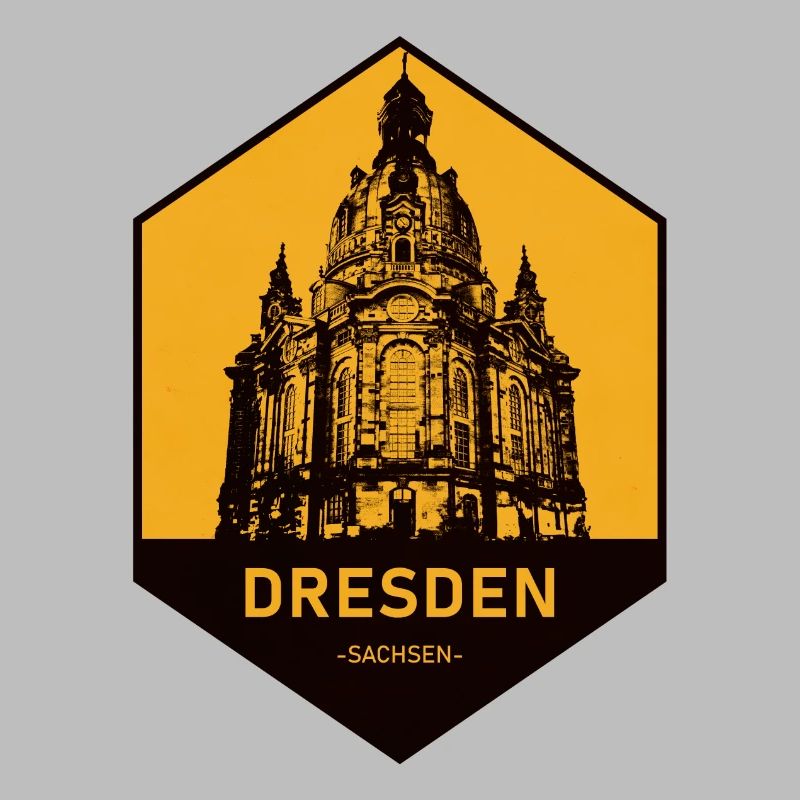 Icône d’architecture de Dresde Jaune
