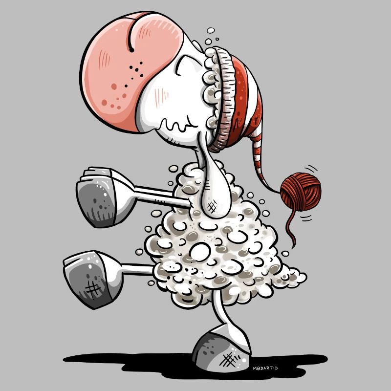 Sleepwalker sheep with sleeping cap