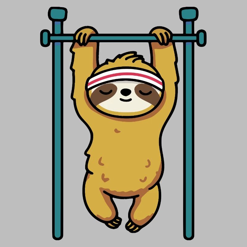 Fitness Sloth Pull-Up Gym Humor