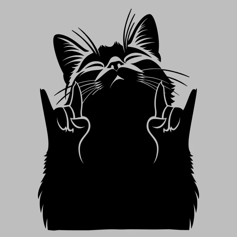 Chat Métallique – Silhouette du signe de main de la pierre