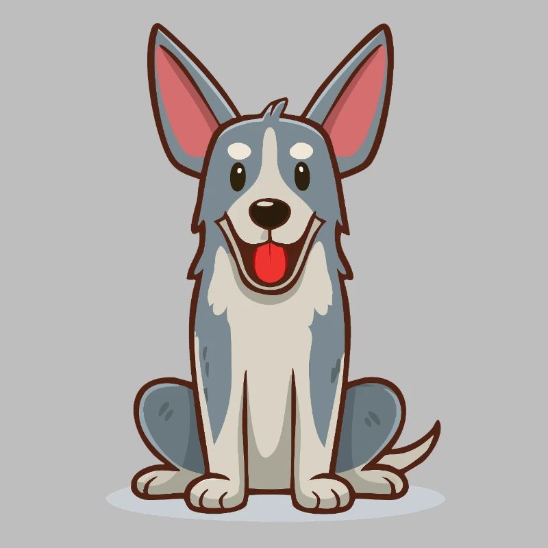 Small, funny, gray dog (comic)