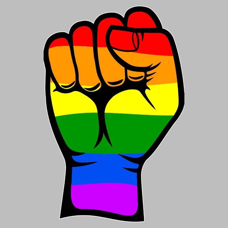 Regenbogenfarbe Flagge Hand Faust Symbol