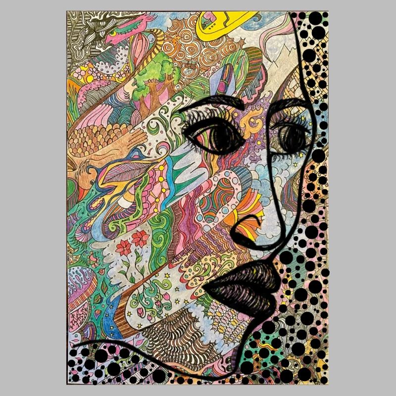 Visage abstrait en profil