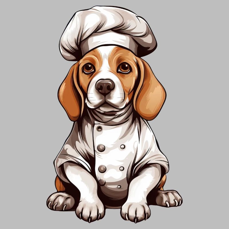 Beagle Dog with Chef's Hat - Cute Design