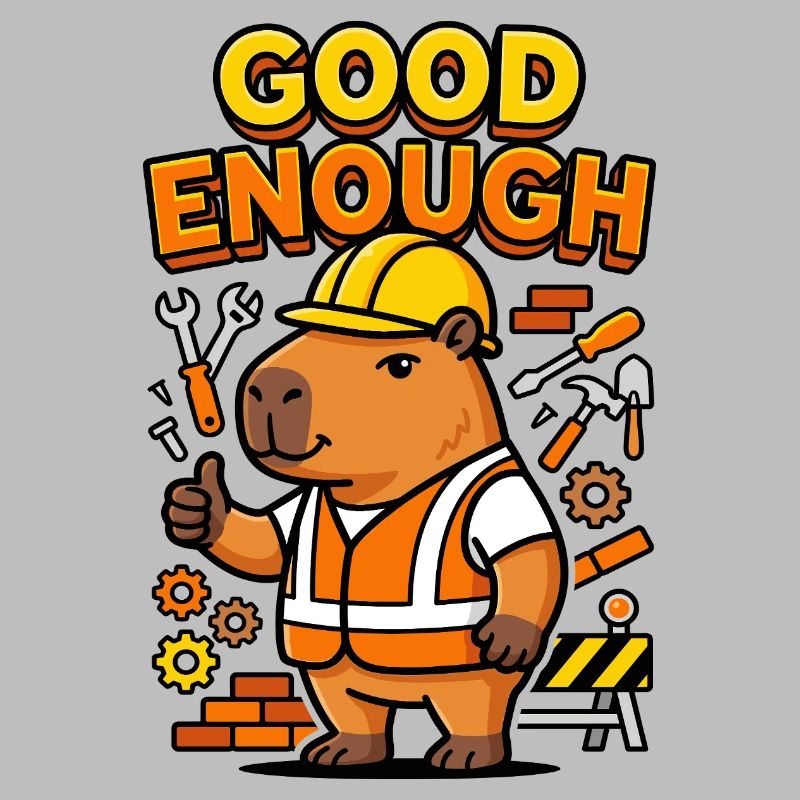 Capybara Construction Worker Good Enough