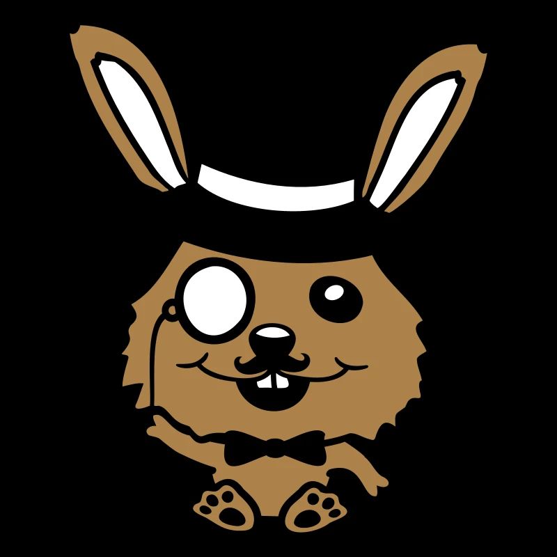 Sir Hase Monokel Brille Bart Zylinder Hut Mr. Herr