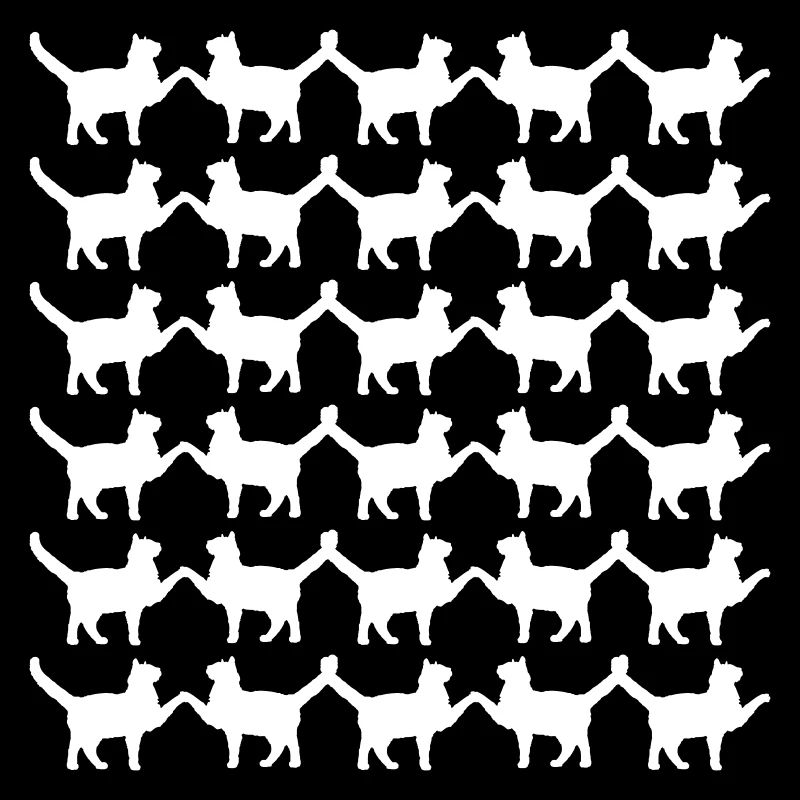 Many Cats Pattern Paws Hands Tail Greeting