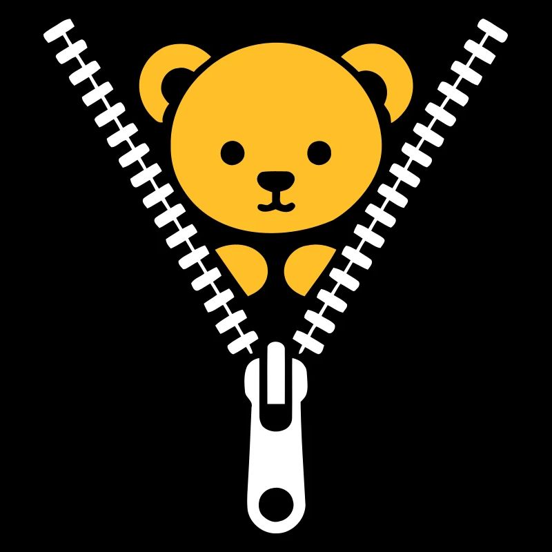 Petit ourson caché dans une fermeture éclair