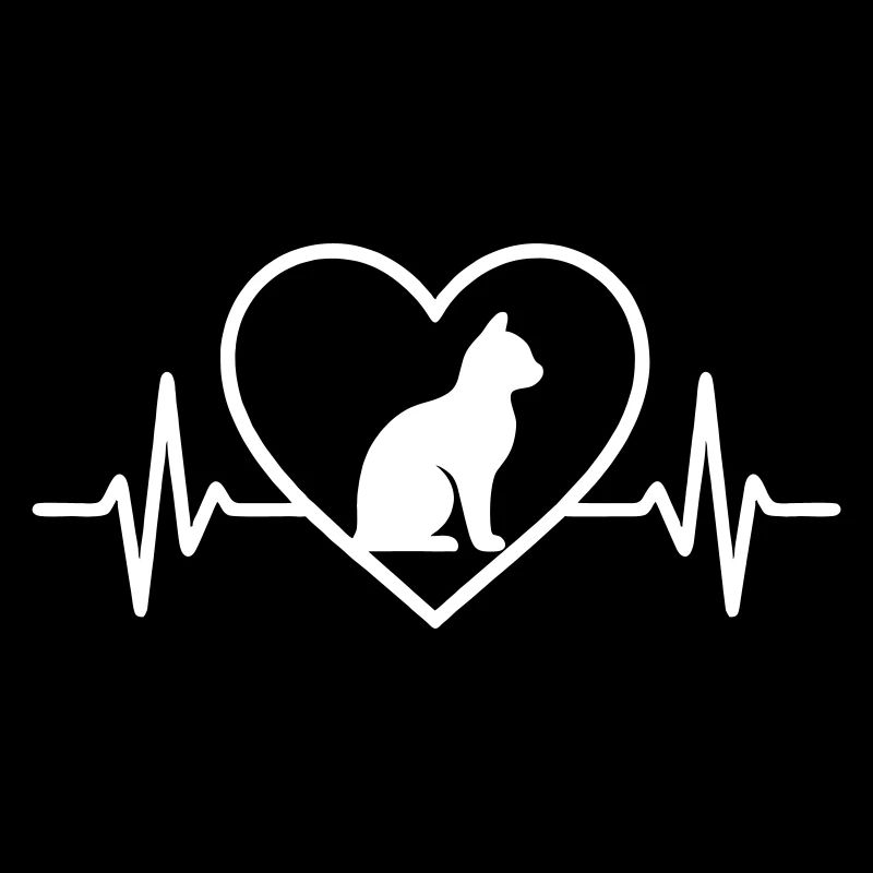 Chat Silhouette Cœur