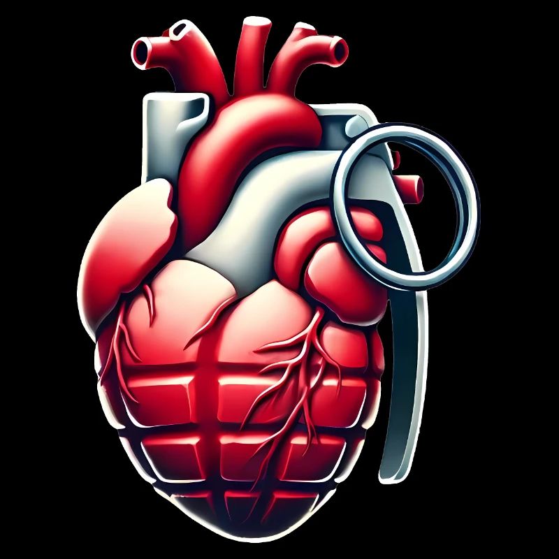 Explosive Heart Grenade Design