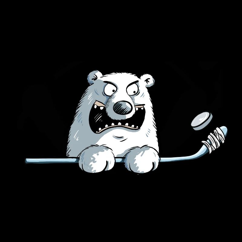 Cooler Eisbär Mit Eishockeyschläger I Eishockey