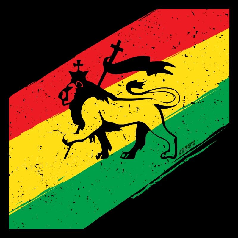 Lion rasta devant un drapeau tricolore