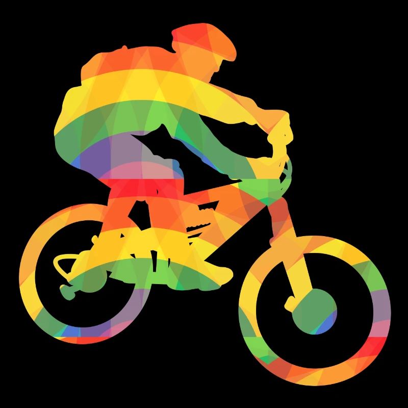 Farbiger Biker / Bunter Mountainbiker