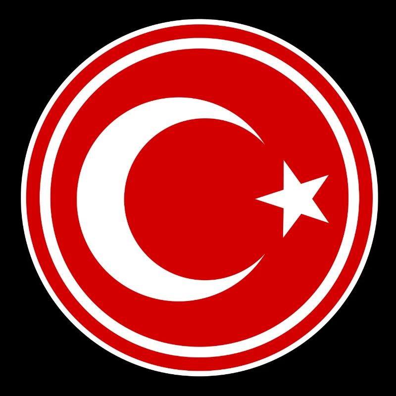 Türkei Flagge rund