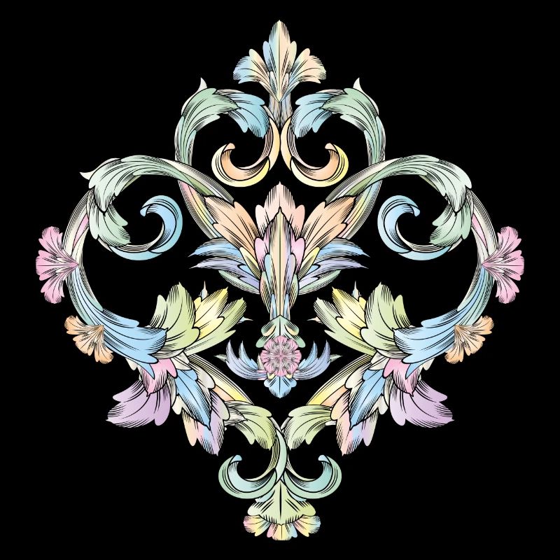 beautiful pastel colored baroque ornament