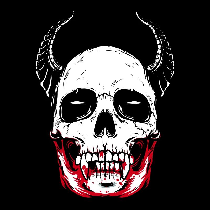 Crâne d'horreur squelette de vampire