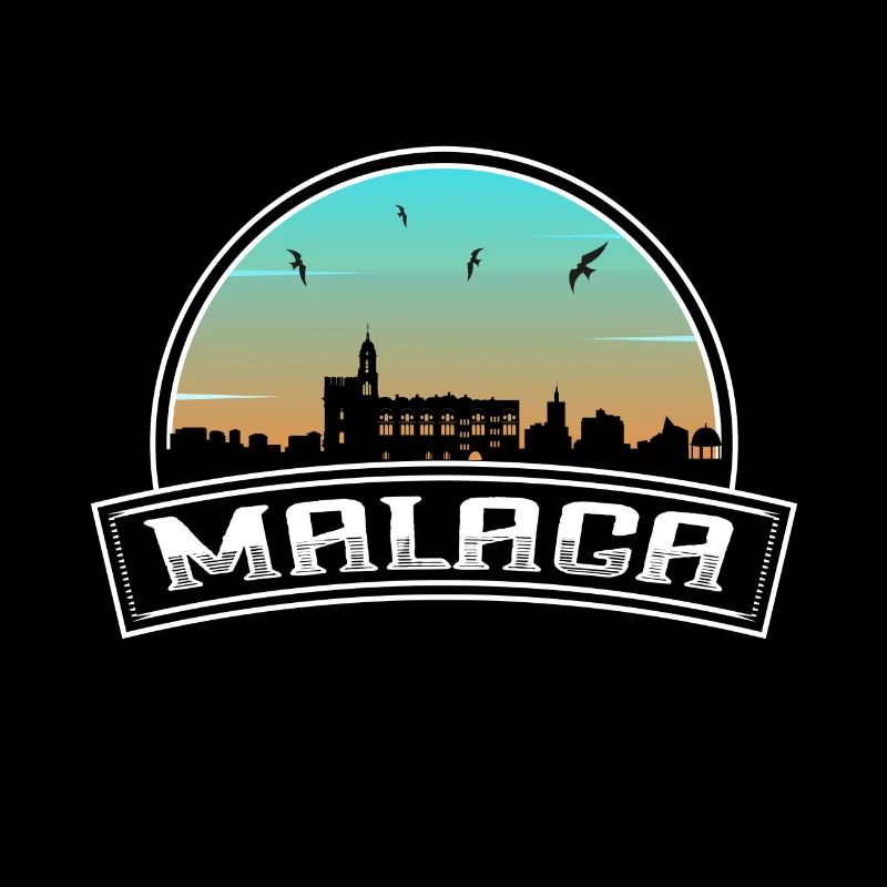 Malaga Spanien Skyline Spanisches Souvenir