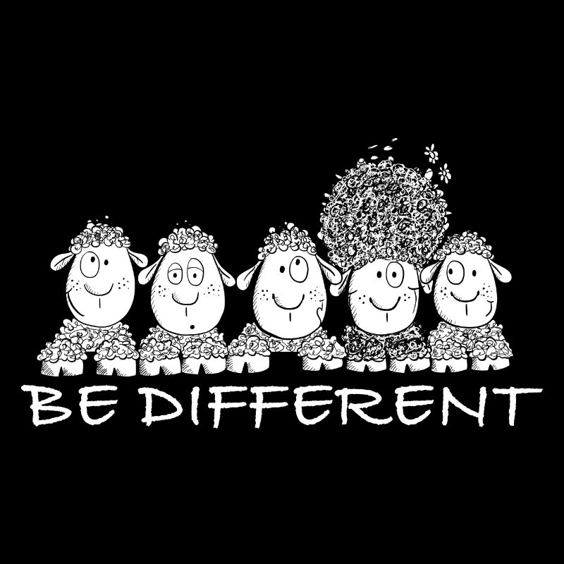 Be Different Schafe mit Spruch