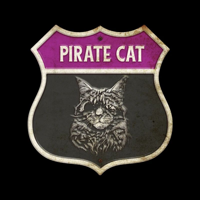 Motif écusson pirate de chat