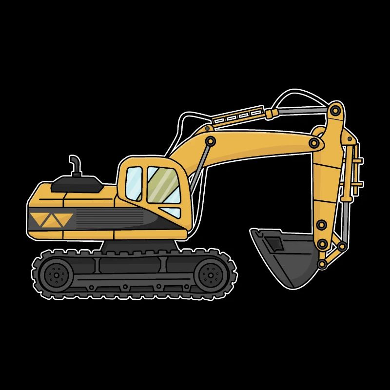 Excavator, construction site