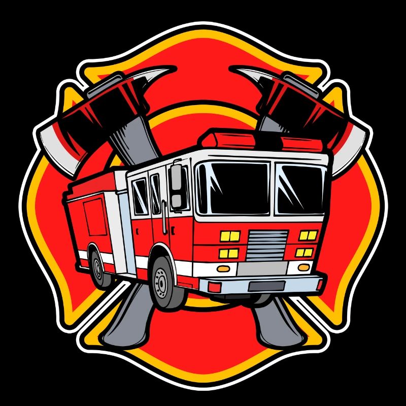 Fire brigade fire engine lifesaver extinguishing work