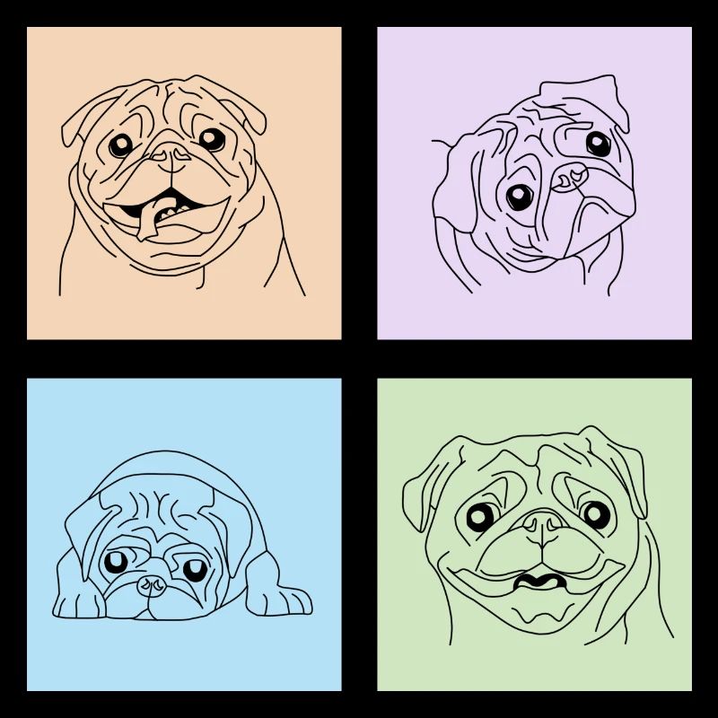 Pastel Pug Squad - Le mignon et le câlin
