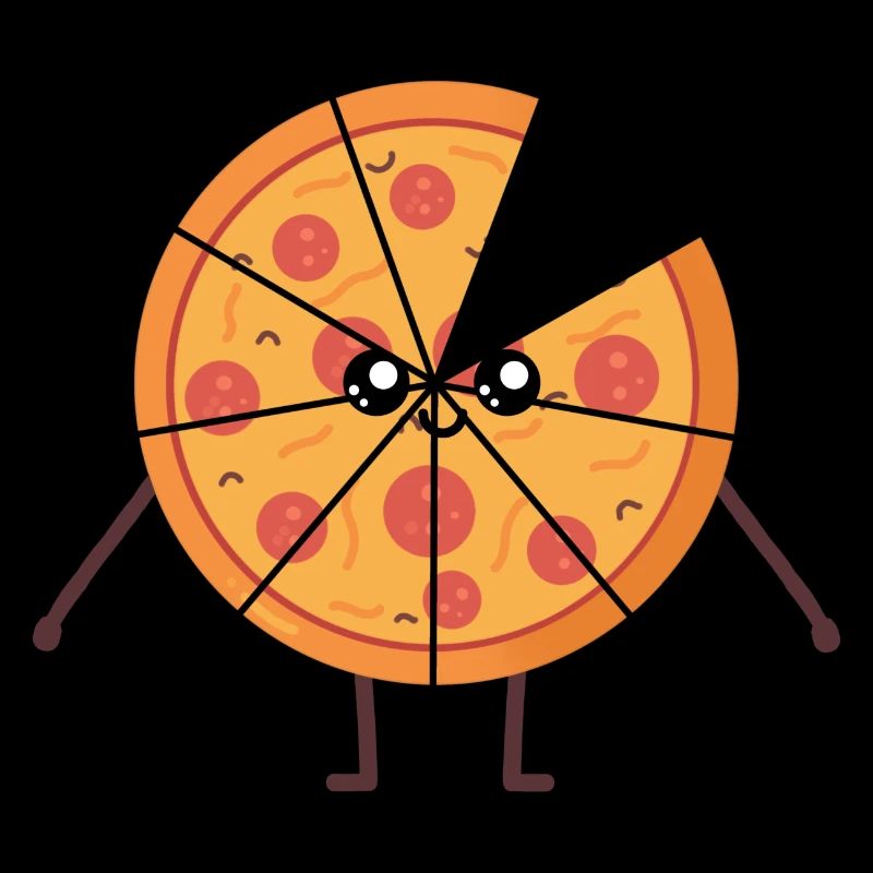 Pizza kawaii lustiges Eltern-Kind-Geschenk