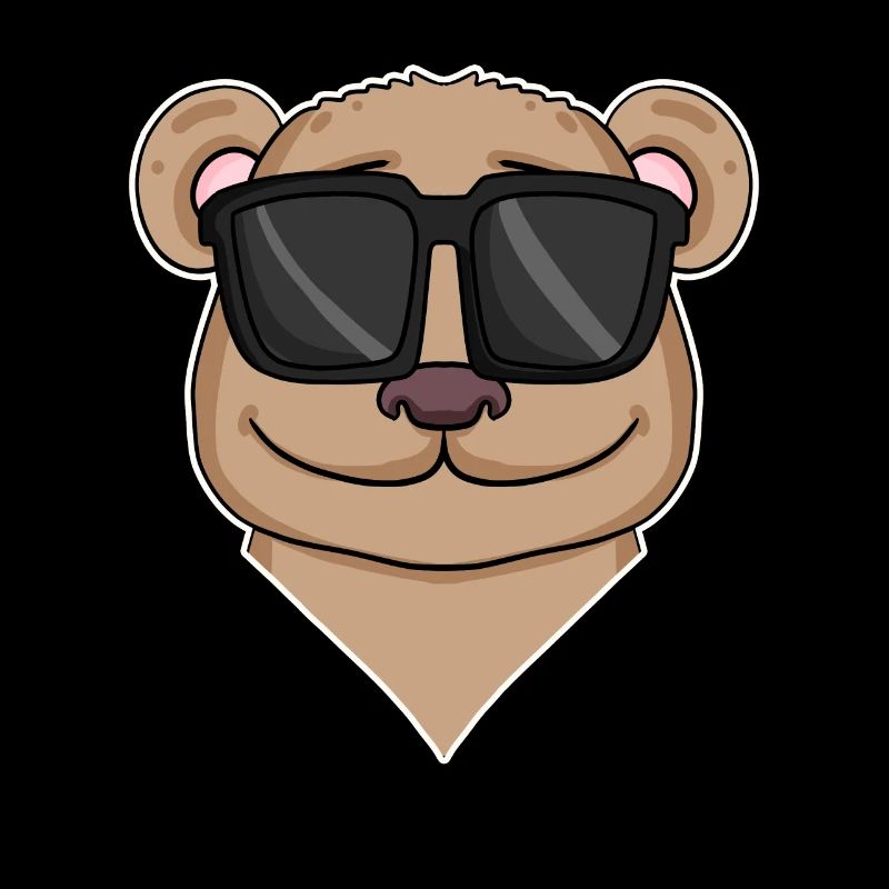 Cool brown bear with sunglasses
