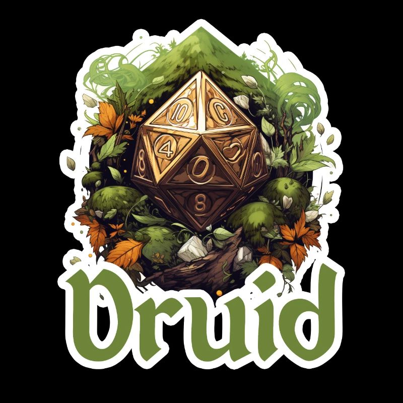 Druide avec D20 – Conception de RPG fantastique
