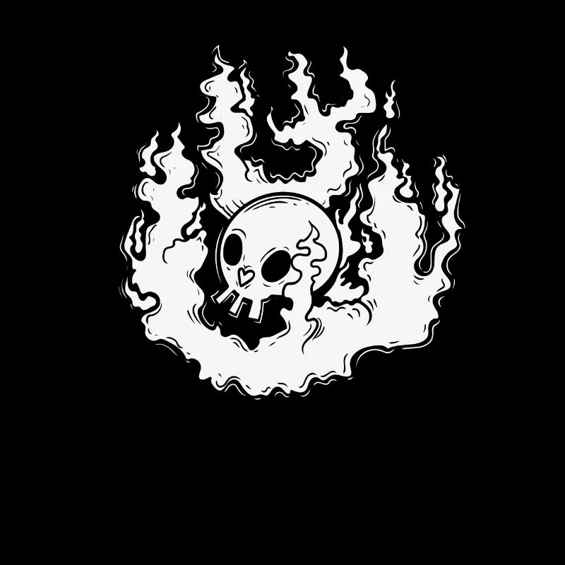 Burning Bone Skull Gothic Styl