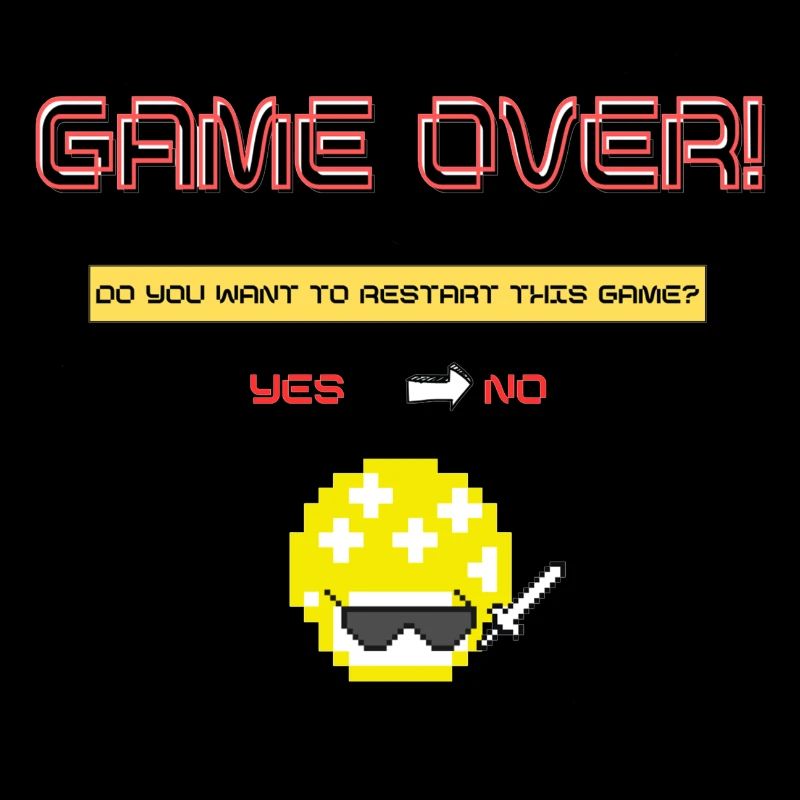 Pixel Art 8 bits Retro Game Over