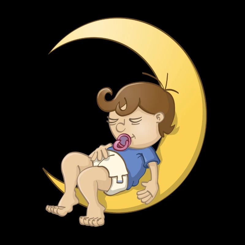 Sleeping baby boy on the moon
