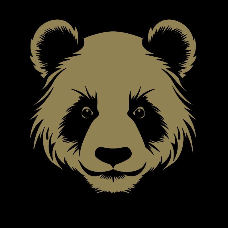 Panda Silhouette Kopf Portrait