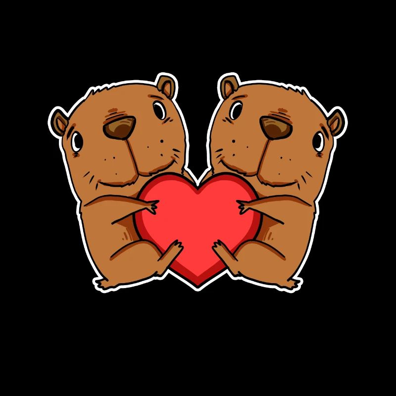 Capybara Capybara Coeur Amour