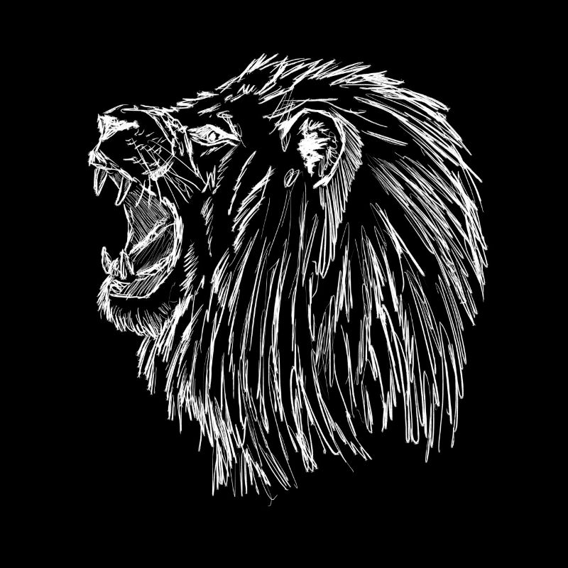 roaring lion - white