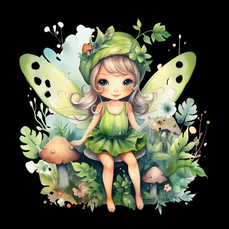 Petite fée nature aquarelle