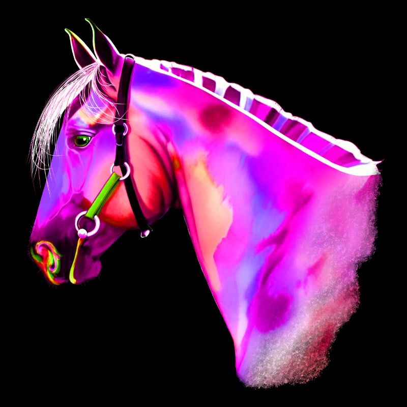 Neon-Pferdekopf Aquarell