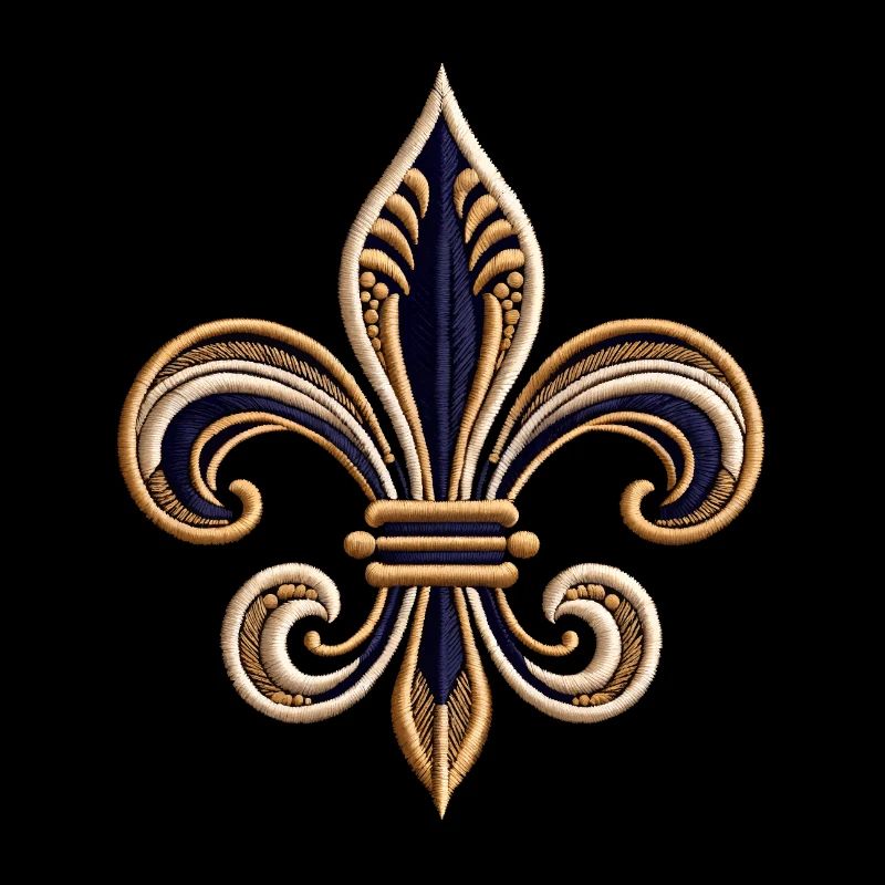 T-shirt Broderie Fleur-de-Lis Élégante