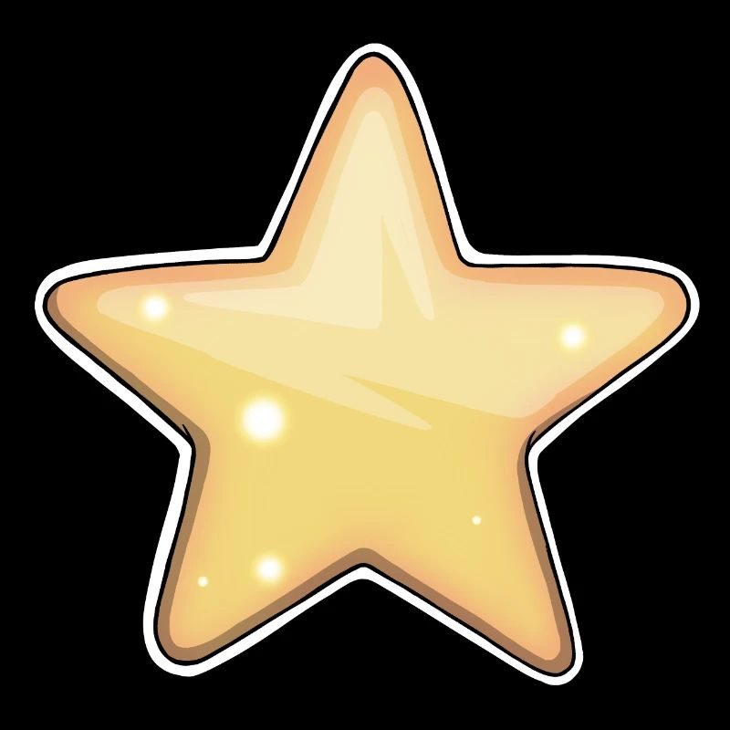 Golden Star Illustration for Apparel
