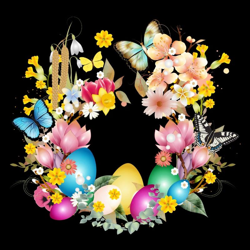 Blossoms & Easter eggs with spring-like accessories