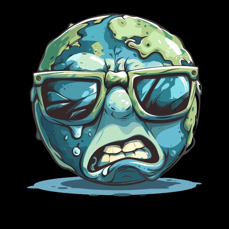 Globe terrestre cool avec lunettes de soleil graphique