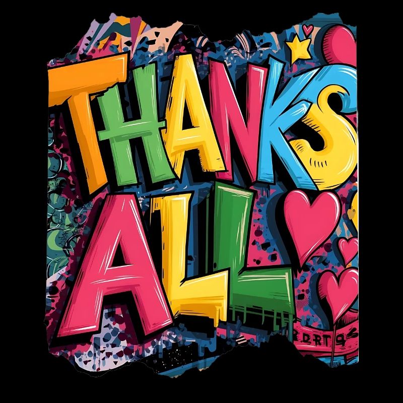 Frohes Dankeschön Graffiti Design