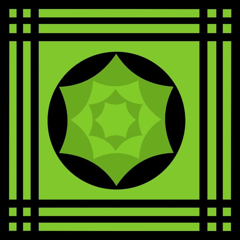 Jeu géométrique de couleurs en vert