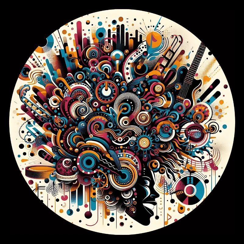 Afro Style Explosion Musicale Abstraite