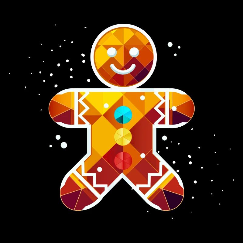 Farbenfroher Lebkuchenmann–Buntes Weihnachtsdesign