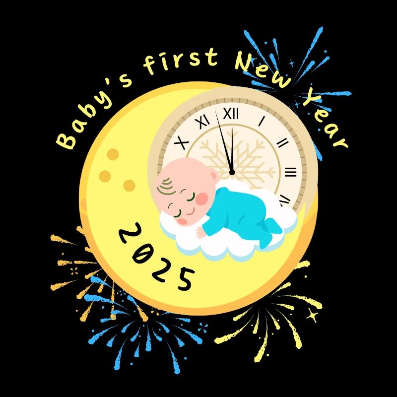 Bébé Premier Nouvel An 2025 garçon