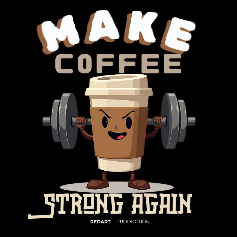 Machen Sie Kaffee wieder stark Cartoon-Design
