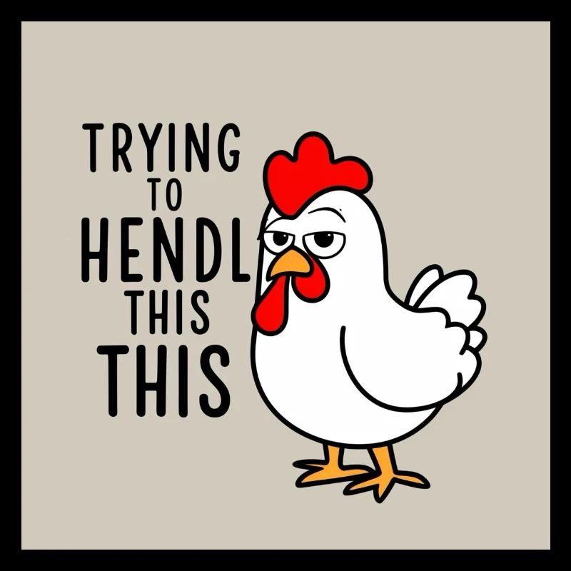Comic Huhn "Trying to Hendl this"