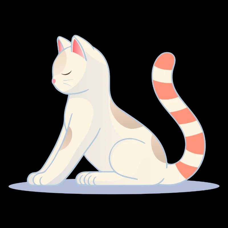 Cat in meditative yoga pose