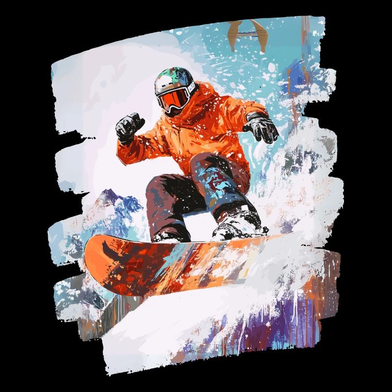 Snowboarder poudreuse